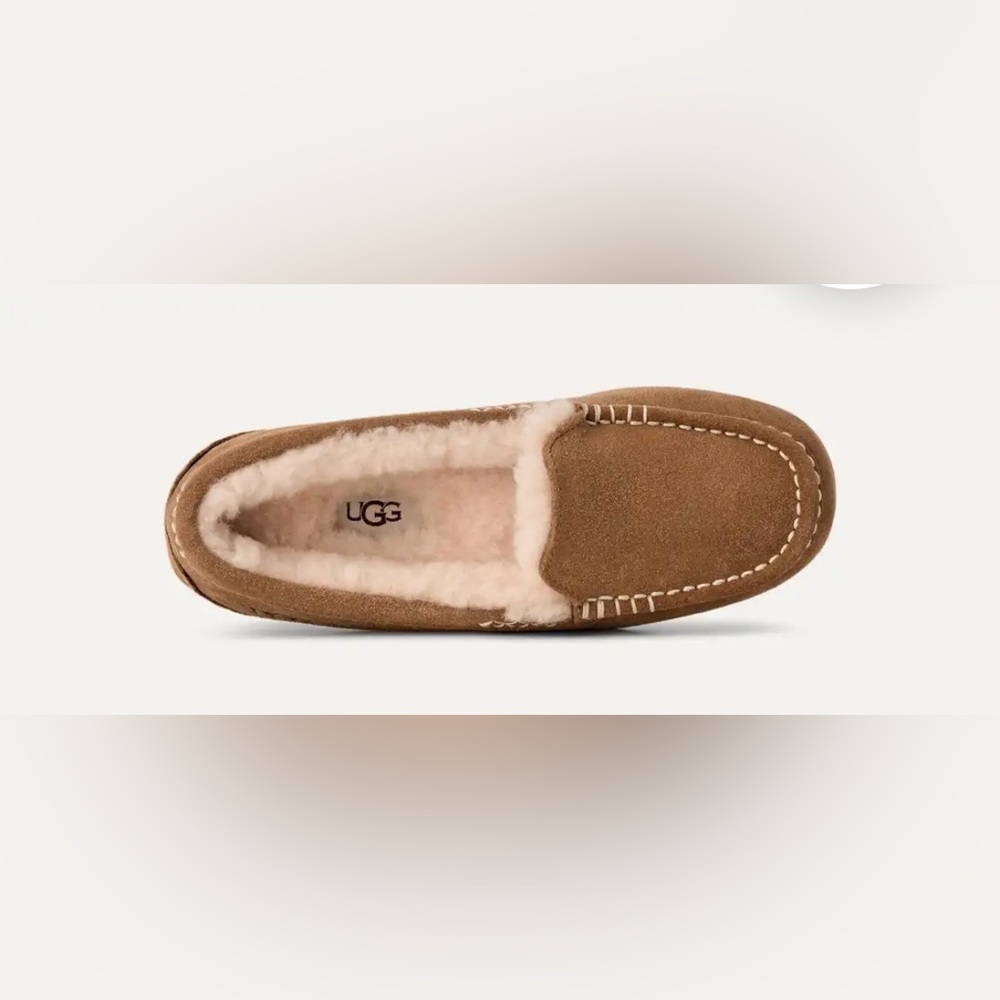 UGG Ansley wonen Chestnut Suede Shearling Moccasin size 6
